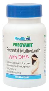 Picture of HealthVit PREGYAVIT Prenatal Multivitamin with DHA 60 Tablets ( Pack of 2)