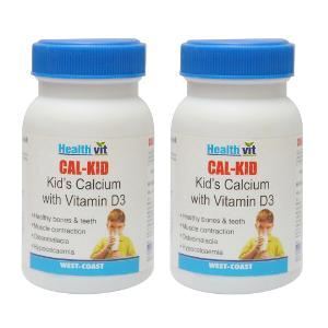 Picture of HealthVit CAL-KID Kid’s Calcium with Vitamin D3  60 Tablet (Pack Of 2)