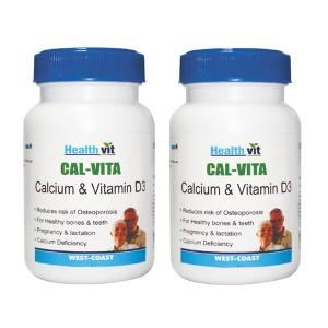 Picture of HealthVit CAL-VITA  Calcium and Vitamin D3  60 Tablets (Pack Of 2)