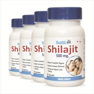 Picture of Healthvit Shilajit 60 capsules Increases Stamina & Sexual Health(Pack Of 4)
