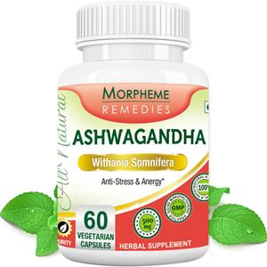 Picture of Morpheme Ashwagandha (Withania somnifera) - Anti-Stress & Energy - 500mg Extract - 60 Veg Capsules