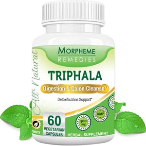 Picture of Morpheme Triphala Capsules for Digestion & Colon Cleanse - 500mg Extract - 60 Veg Capsules