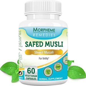 Picture of Morpheme Safed Musli Capsules For Sexual Health - 500mg Extract - 60 Veg Capsules-1 Bottle