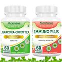 Picture of Morpheme Garcinia Cambogia Green Tea + Immuno Plus Supplement For Weight Loss-2 Bottles