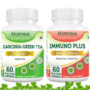 Picture of Morpheme Garcinia Cambogia Green Tea + Immuno Plus Supplement For Weight Loss-2 Bottles