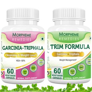 Picture of Morpheme Garcinia Cambogia Triphala + Trim Formula Supplement For Weight Loss- 2 Bottles