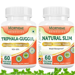 Picture of Morpheme Natural Slim + Triphala Guggul Supplement For Weight Loss-2 bottels