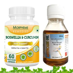 Picture of Morpheme Boswellia Curcumin Plus + Arthcare Oil For Joint Support-2 Bottles