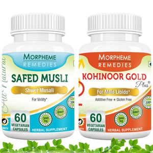 Picture of Morpheme Kohinoor Gold Plus + Safed Musli To Increase Libido & Enhance Male Fertility-2 Bottles