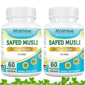 Picture of Morpheme Safed Musli Capsules For Sexual Health - 500mg Extract - 60 Veg Capsules - 2 Bottles