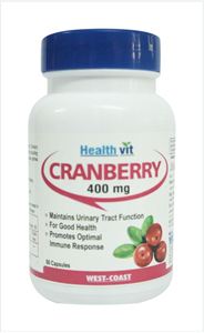 Picture of Healthvit Pure Cranberry Extract 400 mg. 60 Capsules For Fat Loss & Women Care