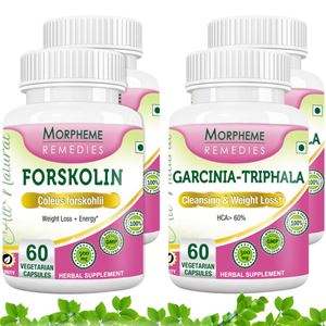 Picture of Morpheme Garcinia Cambogia Triphala + Forskolin Supplement For Weight Loss (4 Bottles)