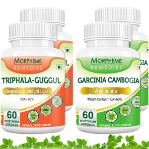 Picture of Morpheme Garcinia Cambogia + Triphala Guggul Supplement For Weight Loss (4 Bottles)