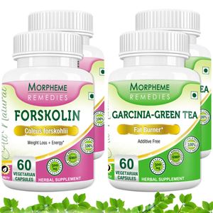 Picture of Morpheme Garcinia Cambogia Green Tea + Forskolin Supplement For Weight Loss (4 Bottles)