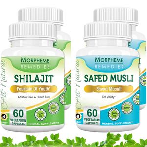 Picture of Morpheme Shilajit + Safed Musli Capsules For Sexual Health (4 Bottles)