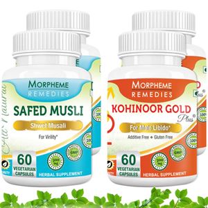 Picture of Morpheme Kohinoor Gold Plus + Safed Musli To Increase Libido & Enhance Male Fertility (4 Bottles)
