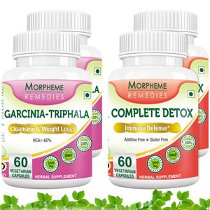 Picture of Morpheme Garcinia Cambogia Triphala + Complete Detox For Complete Body Cleansing and Weight Loss (4 Bottles)