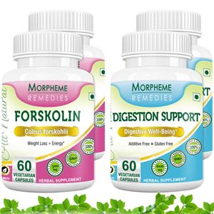 Picture of Morpheme Forskolin+ Digestion Support For Complete Body Cleansing and Weight Loss (4 Bottles)