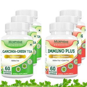 Picture of Morpheme Garcinia Cambogia Green Tea + Immuno Plus Supplement For Weight Loss (6 Bottles)