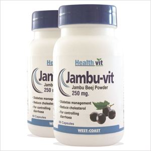 Picture of HealthVit JAMBU-VIT Jambo Beej Powder 250 mg 60 Capsules (Pack Of 2)