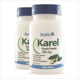 Picture of HealthVit KAREL Karela Powder 300 mg  60 Capsules (Pack Of 2)