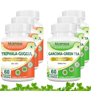 Picture of Morpheme Garcinia Cambogia Green Tea + Triphala Guggul Supplement For Weight Loss (6 Bottles)