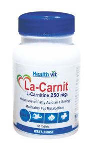 Picture of Healthvit La-Carnit L-Carnitine 500 Mg 60 Capsules