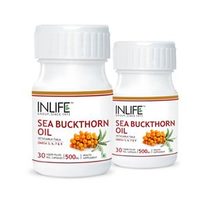 Picture of INLIFE Sea Buckthorn Oil – Omega 3, 6, 7 & 9 Veg. Capsules(2-Pack)