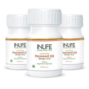 Picture of INLIFE Flaxseed Oil – Omega 3,6,9 Vegetarian Capsules (3-Pack)