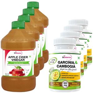Picture of StBotanica Apple Cider Vinegar - 500ml + Garcinia Cambogia - 90 Veg Caps - 8 Bottles (4+4)