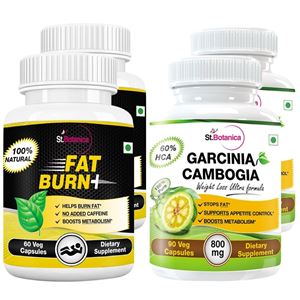 Picture of StBotanica Fat Burn+ + Garcinia Cambogia 60% HCA 800mg 90 Veg Caps (2+2 Bottles)