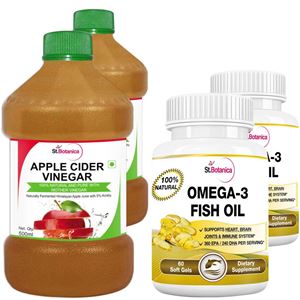 Picture of StBotanica Omega 3 Fish Oil + Apple Cider Vinegar (2+2 Bottles)