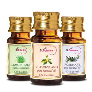 Picture of StBotanica Ylang-Ylang + Lemongrass + Rosemary Pure Essential Oil (10ml Each)