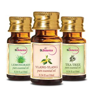 Picture of StBotanica Ylang-Ylang + Lemongrass + Tea Tree Pure Essential Oil (10ml Each)