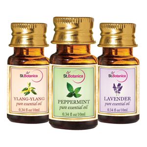 Picture of StBotanica Lavender + Peppermint + Ylang-Ylang Pure Essential Oil (10ml Each)