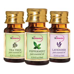 Picture of StBotanica Lavender + Peppermint + Tea Tree Pure Essential Oil (10ml Each)