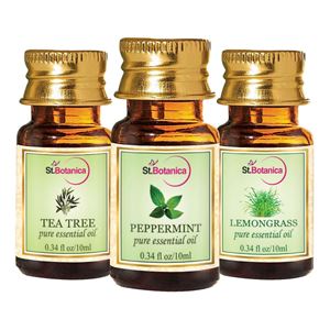 Picture of StBotanica Lemongrass + Peppermint + Tea Tree Pure Essential Oil (10ml Each)