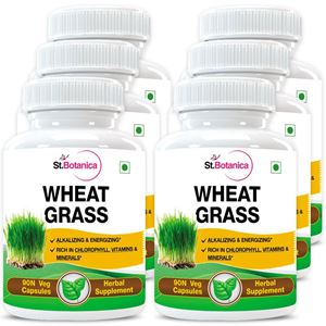 Picture of StBotanica Wheatgrass Supplements 500mg Extract - 90 Veg Capsules - 6 Bottles