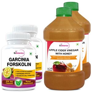 Picture of StBotanica Garcinia Forskolin 500mg Extract + Apple Cider Vinegar With Honey (2+2 Bottles)