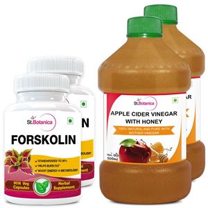 Picture of StBotanica Forskolin 500mg Extract + Apple Cider Vinegar With Honey (2+2 Bottles)