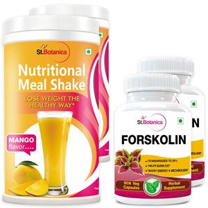 Picture of StBotanica Forskolin 500mg Extract + Nutritional Meal Replacement Shake (2+2 Bottles)