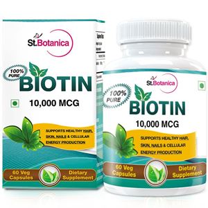 Picture of StBotanica Biotin For Healthy Hair, Skin & Nails - 10,000mcg - 60 Veg Caps