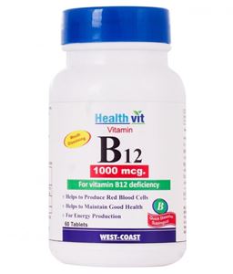 Picture of Healthvit Vitamin B12  Methylcobalmin 1000mcg 60 Tablets