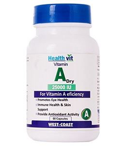 Picture of Healthvit Vitamin A Dry 25000 IU 60 Capsules