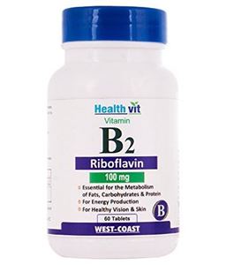 Picture of Healthvit Vitamin B2 Riboflavin 100 Mg 60 Tablets