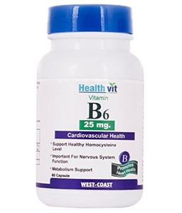 Picture of Healthvit Vitamin B6 25 Mg 60 Capsules