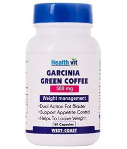 Picture of Healthvit Garcinia Cambogia + Green Coffee 500mg Extract 60 Capsules