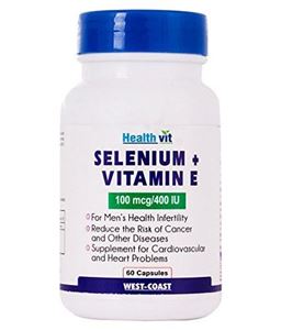 Picture of Healthvit Selenium 100mcg + Vitamin E 400 IU 60 Capsules