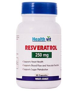 Picture of Healthvit Resveratol 250 Mg 60 Capsules.