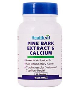 Picture of Healthvit Pine Bark Extract With Calcium 60 Capsules